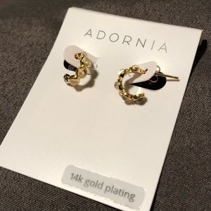 ADORNIA Gold Hug Hoops Faux Opal